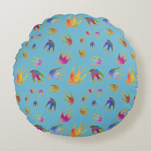 Dancing with the Wind on a Fresh Winter Horizon Rundes Kissen (Vorderseite)