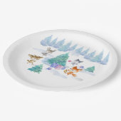 Dancing Woodland Animals Wasserfarbe Pappteller (Schrägansicht)