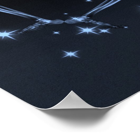 Dancing X-Ray Skeleton - Blau Poster (Ecke)