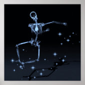 Dancing X-Ray Skeleton - Blau Poster (Vorne)