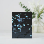Dancing X-Ray Skeleton - Blau Postkarte (Stehend Vorderseite)