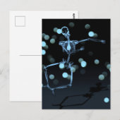 Dancing X-Ray Skeleton - Blau Postkarte (Vorne/Hinten)