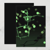 Dancing X-Ray Skeleton - Green Einladung (Vorne/Hinten)