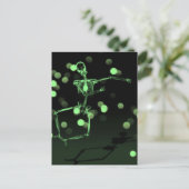 Dancing X-Ray Skeleton - Green Postkarte (Stehend Vorderseite)