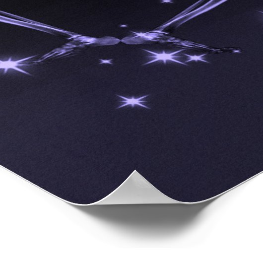 Dancing X-Ray Skeleton - Lila Poster (Ecke)