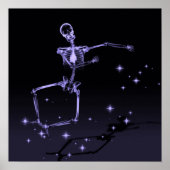Dancing X-Ray Skeleton - Lila Poster (Vorne)