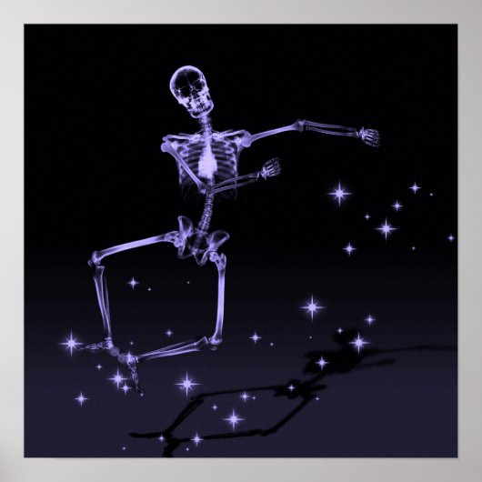 Dancing X-Ray Skeleton - Lila Poster (Vorne)