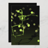 Dancing X-Ray Skeleton - Lime Green Einladung (Vorne/Hinten)