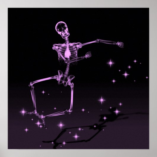 Dancing X-Ray Skeleton - Rosa Poster (Vorne)