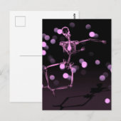 Dancing X-Ray Skeleton - Rosa Postkarte (Vorne/Hinten)