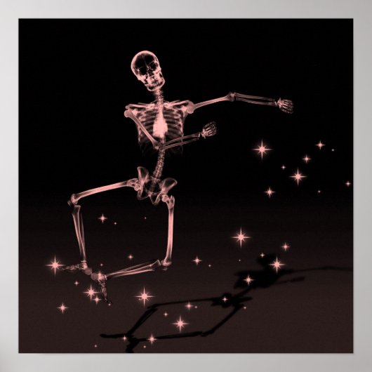 Dancing X-Ray Skeleton - Rot Poster (Vorne)