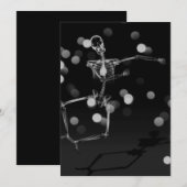 Dancing X-Ray Skeleton - Schwarz & Weiß Einladung (Vorne/Hinten)
