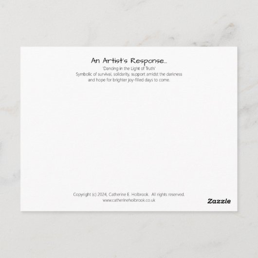 Dancing zebra Funky Mixed Media Postcard Postkarte (Rückseite)