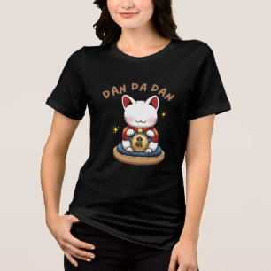 Dandadan Cat - Niedliches Anime Manga Design Tri-Blend Shirt