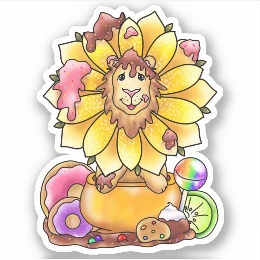 Dande’lion Sugary Sweet Lion Blume | Aufkleber (Vorderseite)