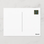 Dandela Blumenmuster schwarz Postkarte (Rückseite)