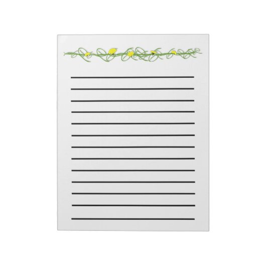 Dandela Dark Lined Notepad Notizblock (Rotiert)