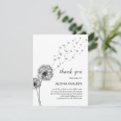 Dandela Minimalismus Beerdigung Gedenkstätte Dankeskarte (Stehend Vorderseite)