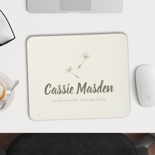 Dandela Seed Rustic Botanical Business Logo Mousepad