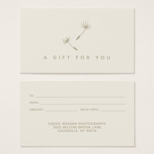 Dandelaber Samen rustikale Botanische Logo-Geschen (Vorne & Hinten)