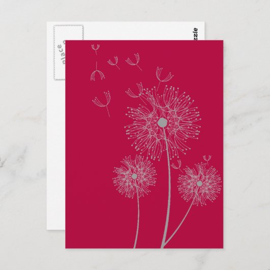 Dandelfarbe Moderne Blumenkunst Postkarte (Vorne/Hinten)