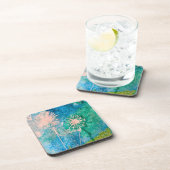 Dandelfarben, abstrakt blau und grün getränkeuntersetzer (Rechte Seite)