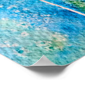 Dandelfarben, abstrakt blau und grün poster (Ecke)