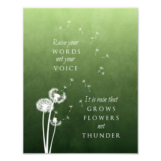Dandelion Art - Heben Sie Ihre Worte Fotodruck (Vorne)