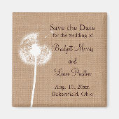 Dandelion auf Burlap Save the Date Magnet (Vorne)