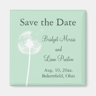 Dandelion auf Mint Save the Date Magnet
