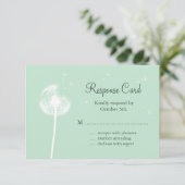 Dandelion auf Mint-UAWG RSVP Karte (Stehend Vorderseite)