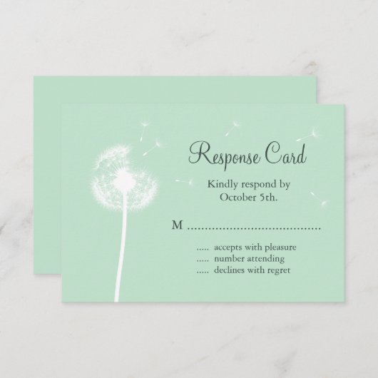 Dandelion auf Mint-UAWG RSVP Karte (Vorne/Hinten)