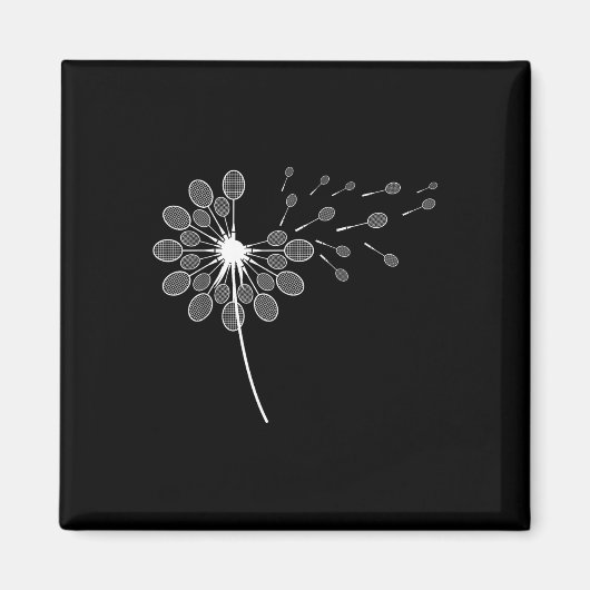 Dandelion Badminton Racket Shirt Badminton Player Magnet (Vorne)