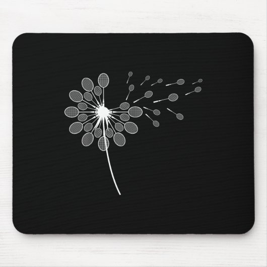 Dandelion Badminton Racket Shirt Badminton Player Mousepad (Vorne)