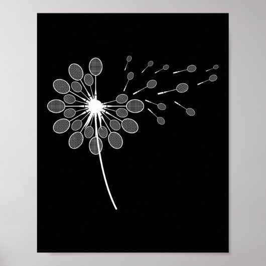 Dandelion Badminton Racket Shirt Badminton Player Poster (Vorne)