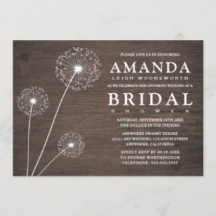 Dandelion Barn Wood Bridal Einladungen