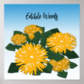 Dandelion Bed Essble Weeds Gelb Poster (Vorne)