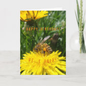 Dandelion Bee Happy Card Karte (Vorderseite)