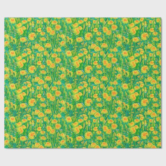 Dandelion Bloom Summer Blume Blumengelb Geschenkpapier (Flach)