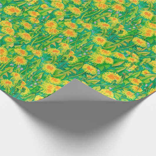 Dandelion Bloom Summer Blume Blumengelb Geschenkpapier (Ecke)