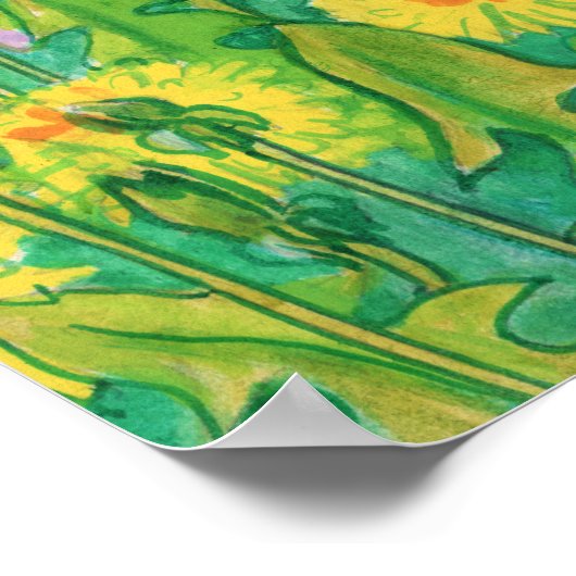 Dandelion Bloom Summer Blume Blumengelb Poster (Ecke)