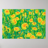 Dandelion Bloom Summer Blume Blumengelb Poster (Vorne)