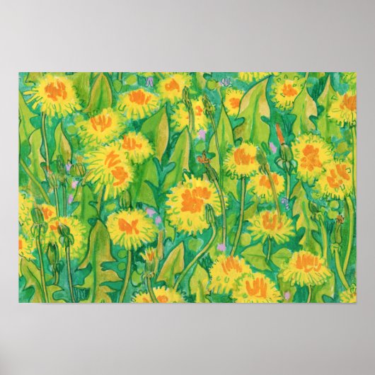 Dandelion Bloom Summer Blume Blumengelb Poster (Vorne)