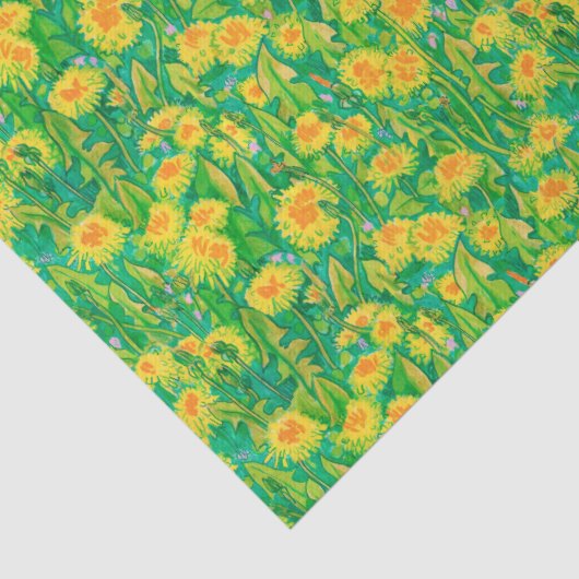 Dandelion Bloom Summer Blume Blumengelb Seidenpapier (Detail)