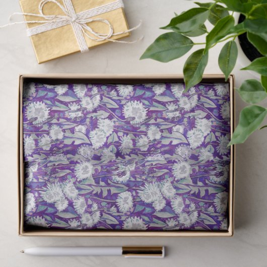 Dandelion Bloom Summer Blume Blumenmuster Aquamari Seidenpapier (Geschenk)