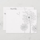 Dandelion Blossoms Vines Bridal Dankeschön Karten (Vorne/Hinten)