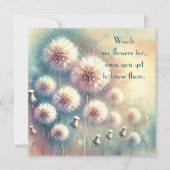 Dandelion Blowball & Zitat Dankeskarte (Vorderseite)