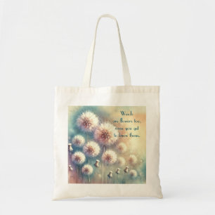 Dandelion Blowball & Zitat Tragetasche