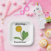 Dandelion Blume Blumenmuster Party Pappteller (Party)