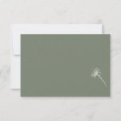 Dandelion Blume Boho Sage Simple Wedding Einladung (Rückseite)